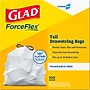 Glad ForceFlex Tall 13 Gallon Drawstring Kitchen Trash Bag, White, 100 Total Bags (78526)~#|#~F77F9BC3-12F0-459E-93E130E7E6C56458_sc7