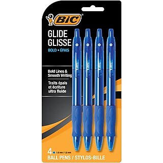 BIC Glide Bold Retractable Ballpoint Pens, Bold Point, 1.6mm