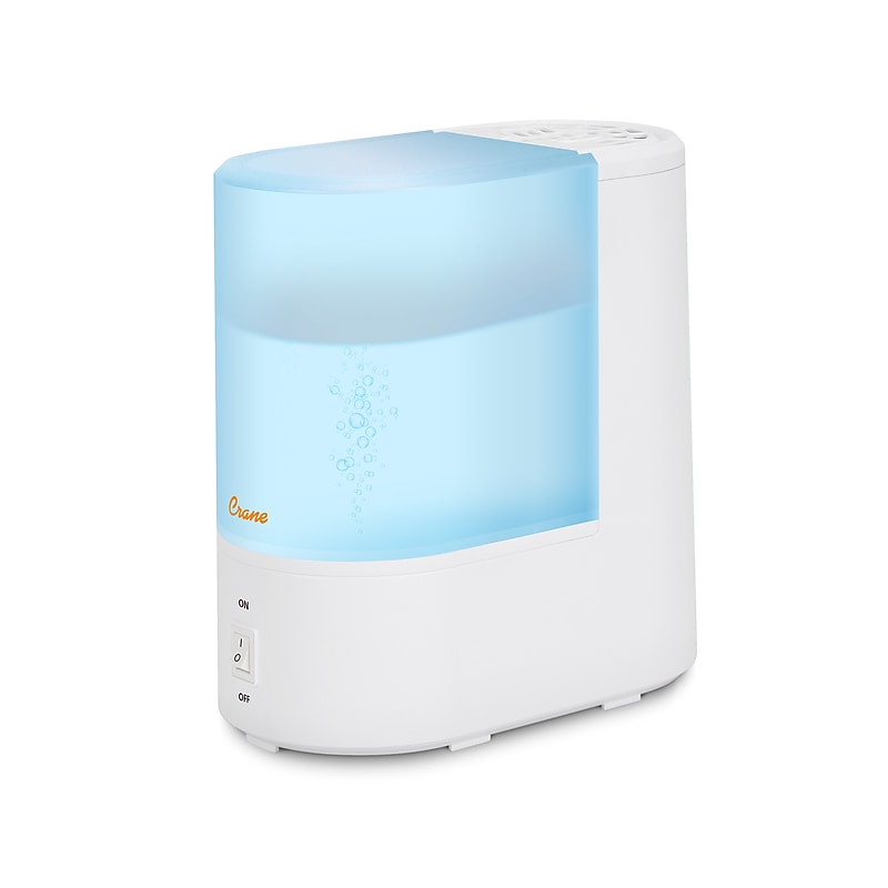 Crane Ultrasonic Warm Mist Tower Humidifier 0.5-Gallon, White (EE-5200) image 1