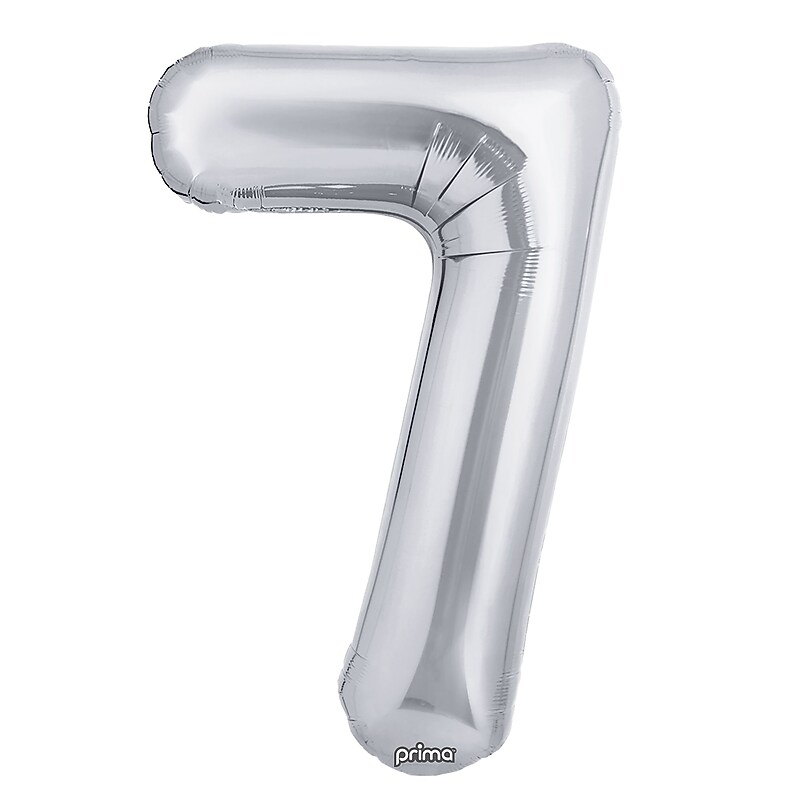 Party City (Air-Filled) 16" "#7" Foil Balloon, Silver, 2/Pack (AM60050259-18) image 1