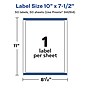 Avery Laser/Inkjet Multipurpose Labels, 7.5" x ", Glossy White, 50/Box (94264)~#|#~F79A51C5-ECE7-45C1-9BFA5F61096ED315_sc7