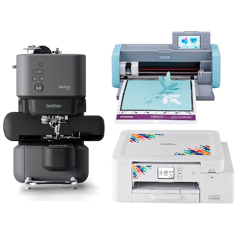 Brother Embroidery Sewing Machine with ScanNCut DX Cutting Machine and Sublimation Printer, Single-Needle (SP1PP1SDXE-STP) image 1