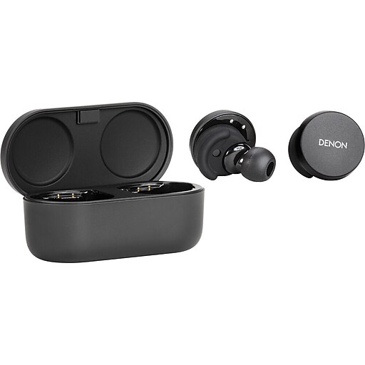 Denon PerL Active Noise Canceling Earbuds, Bluetooth, Black