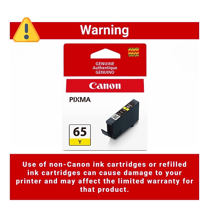 Canon NPG-65　シアン.マゼンタ.イエロー Canon 65 Y Yellow Standard Yield Ink Cartridge (4218C002) | Staples