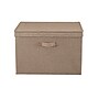 Household Essentials Large Stackable Folding Fabric Wide KD Storage Box, 12" x 18.5"x 15", 57.7 Qt., Beige, 2/Pack (7819-1)~#|#~F7B3CF9A-ED97-4161-B8569061977DFB0D_sc7