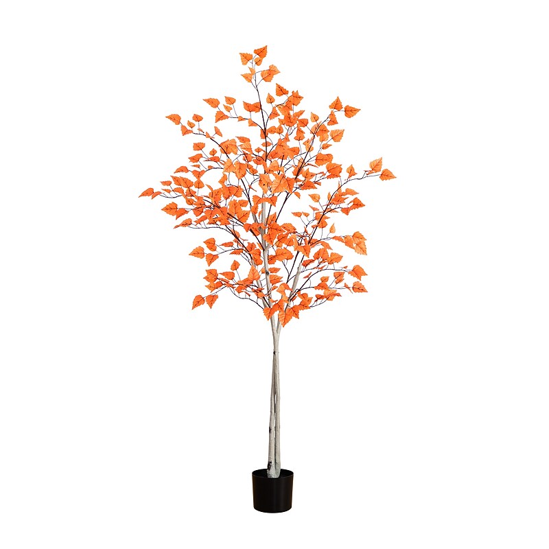 Nearly Natural 6' Autumn Paper Birch Artificial Fall Tree (T4747) image 1