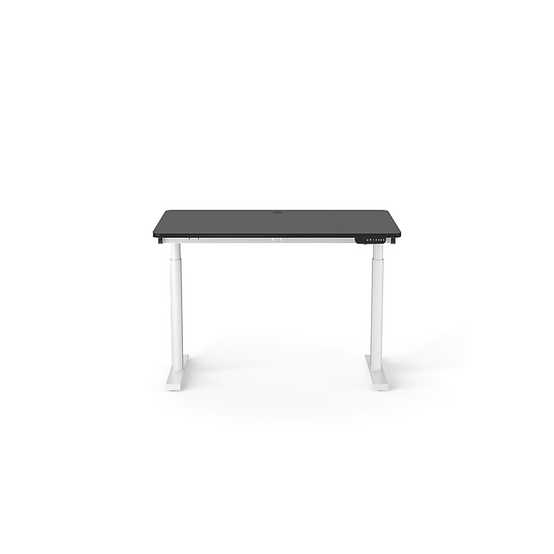 VersaDesk PowerLift 48"W Electric Rectangular Adjustable Standing Desk, Black/White (PLSDR4830-WB-APP) image 1
