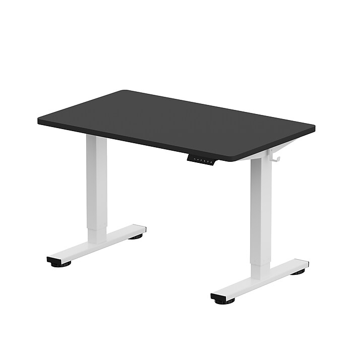 FlexiSpot E2 42''W Electric Adjustable Standing Desk, Black/White