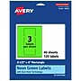 Avery Laser/Inkjet Multipurpose Rectangle Labels, 2.5" x 4", Neon Green, 120/Pack (94245)~#|#~F7C8D244-AA40-41B8-A22752D6309AD528_sc7