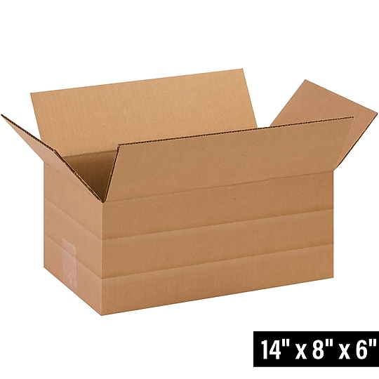 8" x 14" x 6"'' Multi Depth Shipping Boxes, 32 ECT, Brown, 25/Bundle(MD1486)~#|#~F7CA58EC-8216-4B56-81D322F01C2640EB_sc7