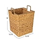 Household Essentials Square Handwoven Water Hyacinth and Seagrass Basket with Handles, Natural (HE1190)~#|#~F7CC5CE1-264C-44F0-9C05124DA7E493B6_sc7