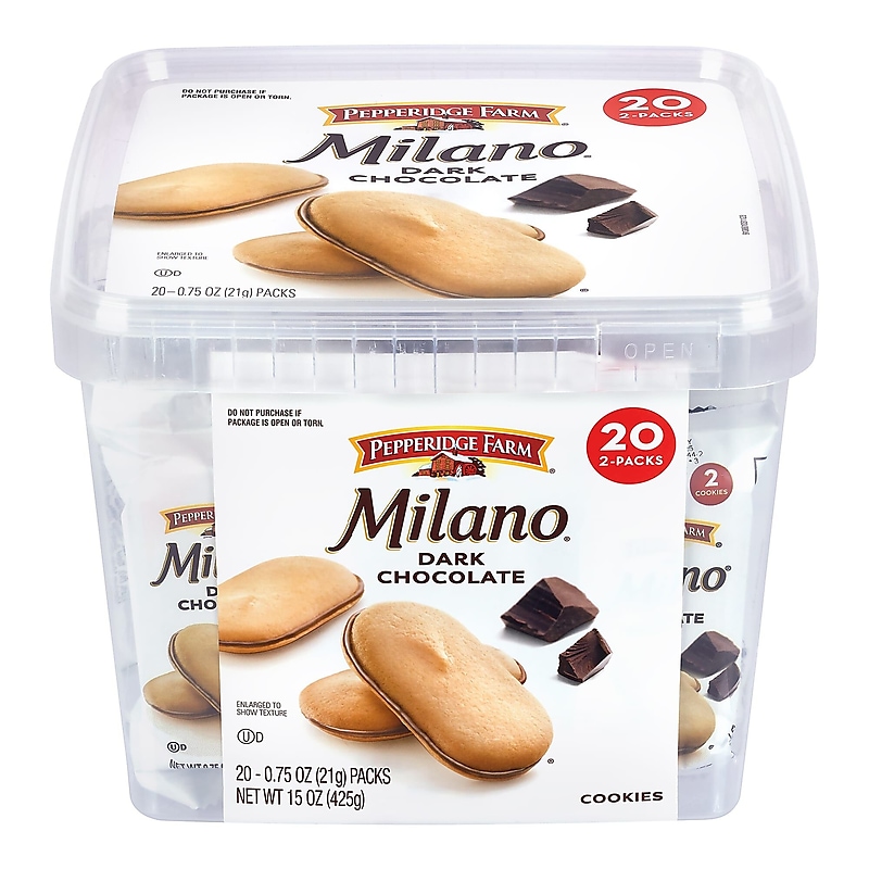 Milano Dark Chocolate Cookies, 0.75 oz., 20/Pack (220-02248) image 1