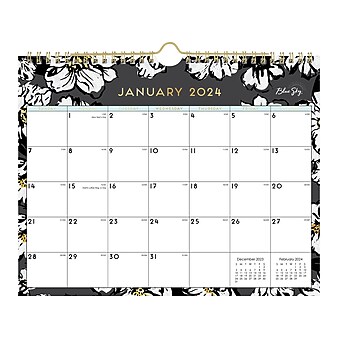 2024 Blue Sky 11" x 8.75" Monthly Wall Calendar (116052-24)