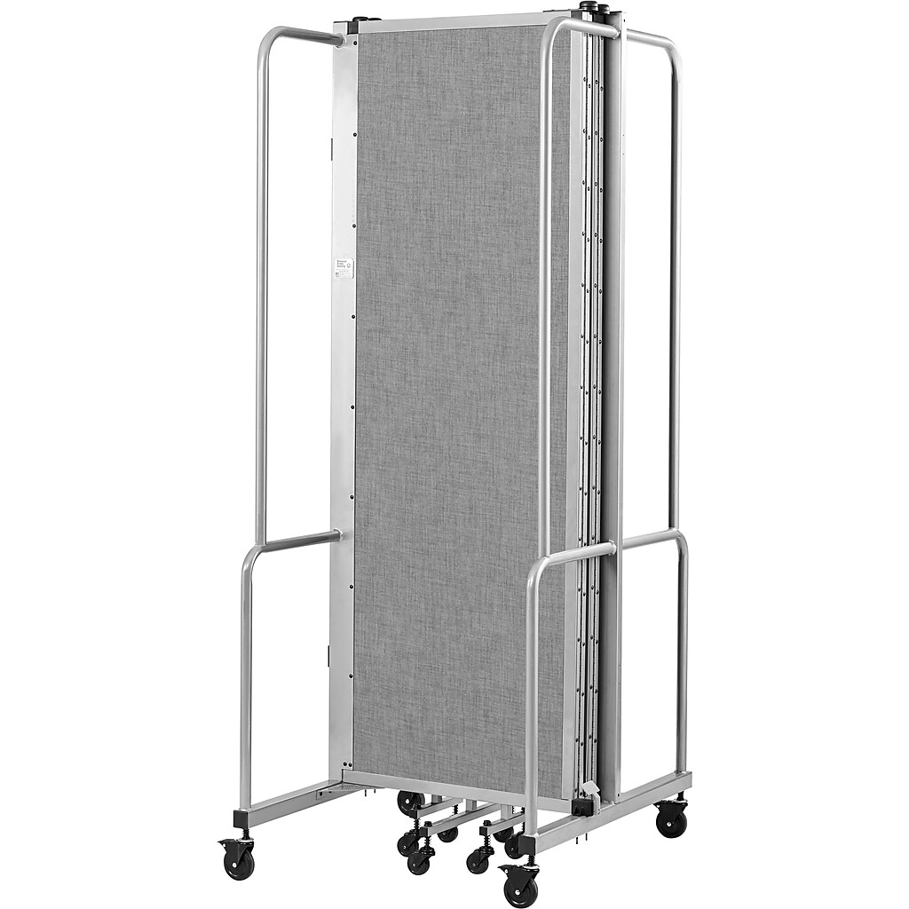Side view of redacted five-panel room divider