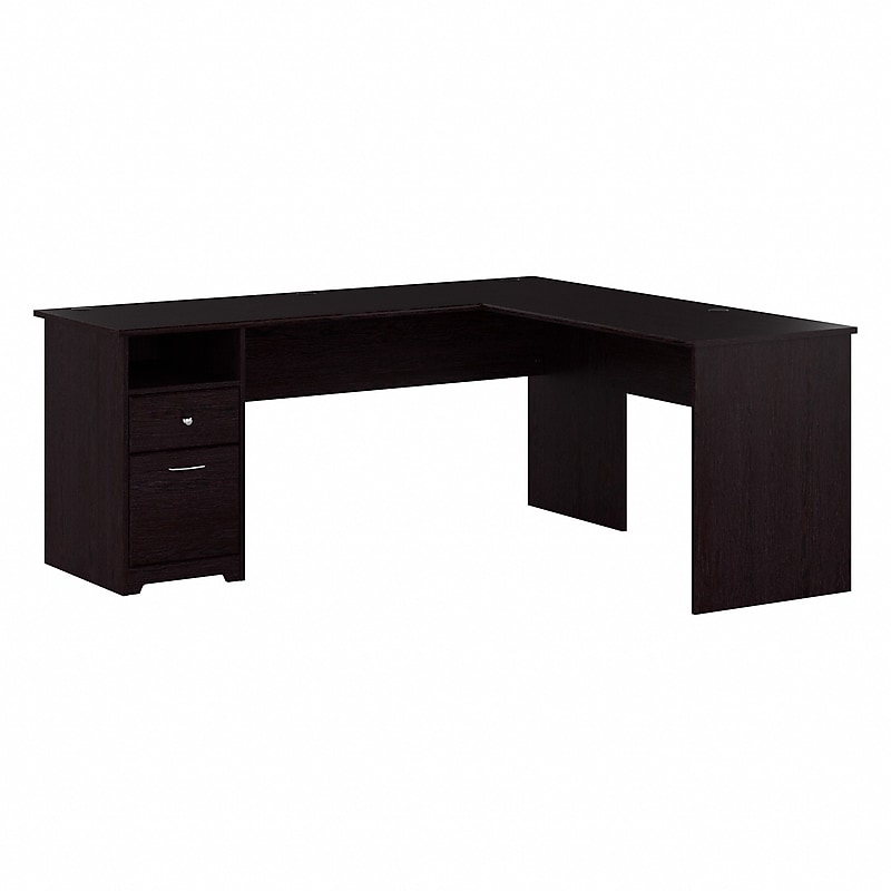 Bush Furniture Cabot 72"W L Shaped Computer Desk with Drawers, Espresso Oak (CAB051EPO) image 1
