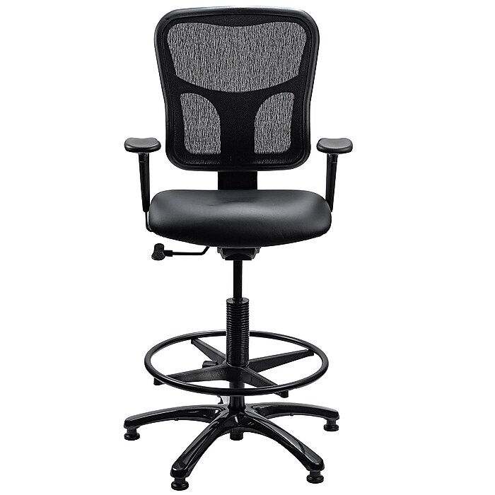 Tempur-Pedic Vinyl Drafting Chair with Backrest and Footrest with