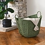 Household Essentials Paper Rope Woven Storage Basket with Handles, Olive Green (HHML-4122)~#|#~F7DCDC55-DA12-4C56-988AF805DB66CF42_sc7