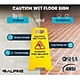 Alpine Industries 24 in. A-Frame Multilingual Caution Safety Wet Floor Sign, Yellow, 10 Pack (ALP499-10)~#|#~F7DEBA76-69A5-4452-8E450BD094C93338_sc7