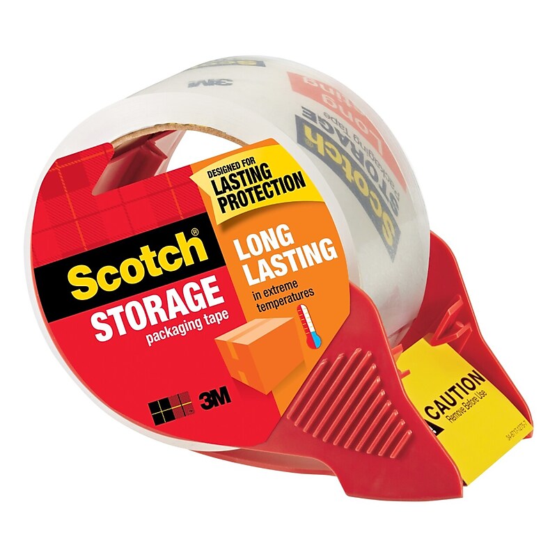 Scotch Long Lasting Storage Packing Tape with Dispenser, 1.88" x 38.2 yds., Clear (3651C/3650S-RD) image 1