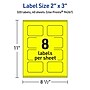 Avery Laser/Inkjet Rectangle Scalloped Multipurpose Labels, 2" x 3", Neon Yellow, 320/Pack (94267)~#|#~F7F2E0A1-ECA0-46E5-8447ED48D6285663_sc7