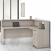 Bush Business Furniture Studio C 72W Reception Desk Shelf, Sand Oak (SCH272SO)