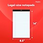Staples Notepads, 8.5" x 14" (legal), Wide Ruled, White, 50 Sheets/Pad, Dozen Pads/Pack (ST57342)~#|#~F7F4559E-6324-4A79-92F7DE7C5749901E_sc7