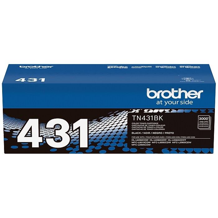 Brother TN-431 Black Standard Yield Toner Cartridge, Print Up to