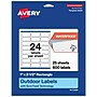 Avery Waterproof Rectangle Laser Multipurpose Labels, 1" x 2.5", White, 600/Pack (19479399249)~#|#~F7FB9602-2DA5-4715-A1252638E5BC4914_sc7