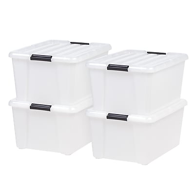 Iris Latching Plastic Hinged Closure Storage Bin - Thumbnail 3