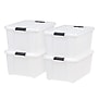 Iris Latching Plastic Hinged Closure Storage Bin, Clear, 4/Pack (585098)~#|#~F7FC7DF2-BC39-43E6-9B9B5931C85089D7_sc7
