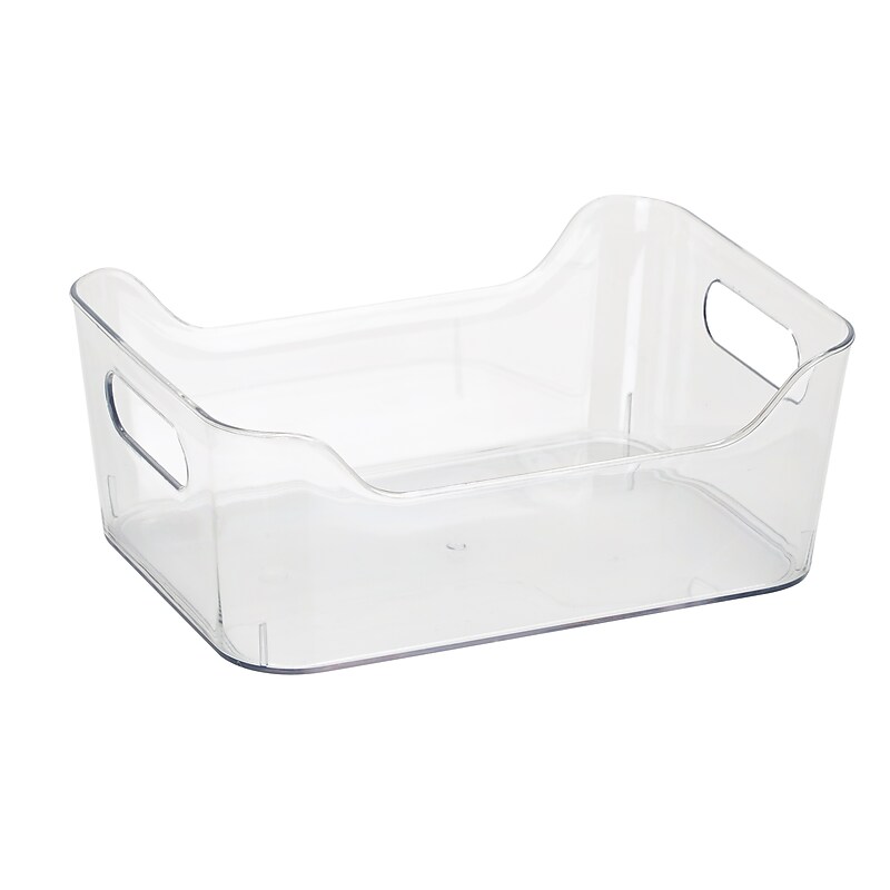 Simplify Small Plastic Storage Bin, 7.7" x 5.5" x 3", Clear, 3/Pack (24055) image 1