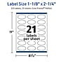 Avery TrueBlock Laser/Inkjet Oval Multipurpose Labels, 1-1/8" x 2-1/4", White, 525/Pack (94054)~#|#~F808B363-9C13-4974-9A4F14702AC5DC46_sc7