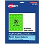 Avery Decorative Edge Multipurpose Labels, 1-5/8" x 1-5/8", Neon Green, 1600/Box (94110)~#|#~F81269A1-5AF1-46D3-8BA87116E15EB8E2_sc7