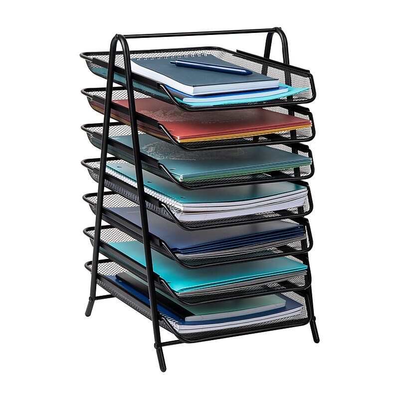 Mind Reader Metal Front Loading Letter Tray, Letter/Legal Size, Black (7TPAPER-BLK) image 1