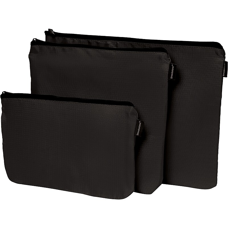 Brookstone 13.58" Polyester Travel Pouch Set, Black (BNPP0001) image 1