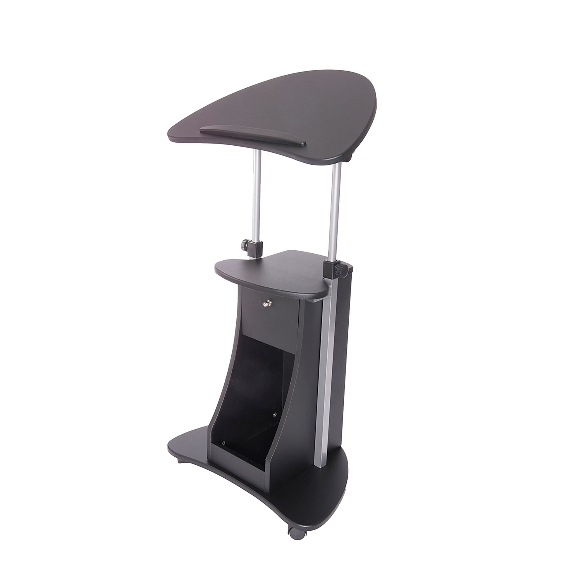Techni Mobili 22″W Manual Adjustable Standing Laptop Cart, Black (RTA-B005-BK46) Sansujyuku sansujyuku.com