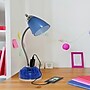 Simple Designs Organizer LED Desk Lamp, 19.50", with Charging Outlet, Blue (LD1015-CBL)~#|#~F838F5FC-A3A3-415A-BE326A55E8E9A67E_sc7