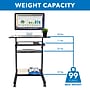 Mount-It! 32" W Mobile Adjustable Standing Desk With Retractable Keyboard Tray, Black (MI-7998B)~#|#~F843A8F6-7462-4820-9A5012669AD372E1_sc7