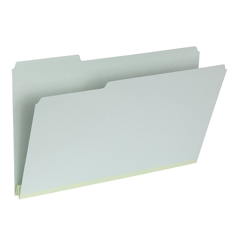 Pendaflex Recycled File Folder, 1-Tab, Assorted, Legal Size, Light Green, 25/Box (1006934) image 1