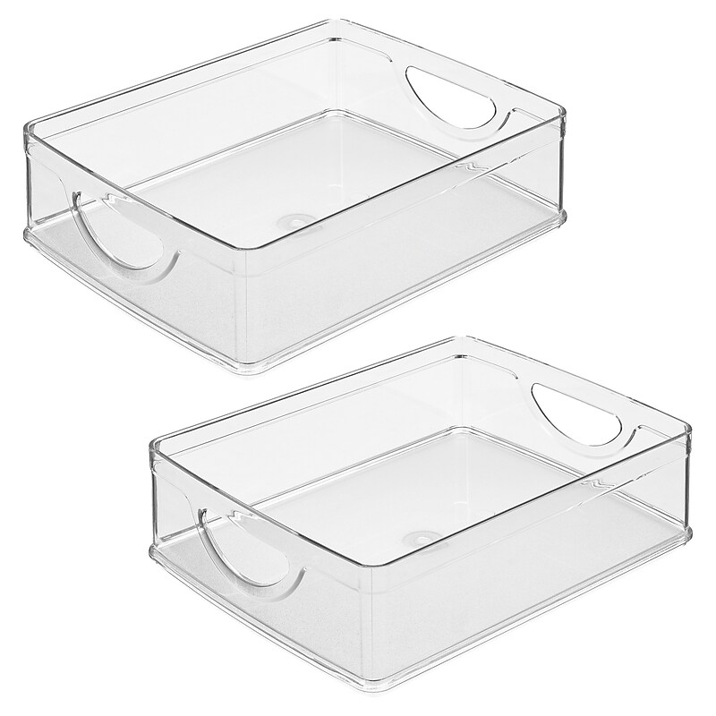 iDESIGN Small Stackable Plastic Storage Bin, Clear, 2/Pack (27995M2) image 1