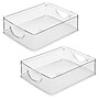 iDESIGN Small Stackable Plastic Storage Bin, Clear, 2/Pack (27995M2)~#|#~F84BE828-E055-49E3-8578F920B3D0B4AA_sc7