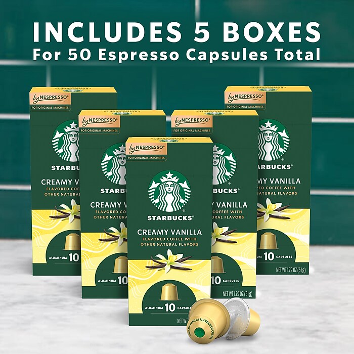 Starbucks Creamy Vanilla Coffee Nespresso Original Capsules, Light