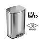 HLS Commercial Stainless Steel Trash Can with Hinged Lid, 13.2-Gallon, Silver (HLSS13RFR)~#|#~F8570352-EE30-4D29-A367E76AEB0DDE03_sc7