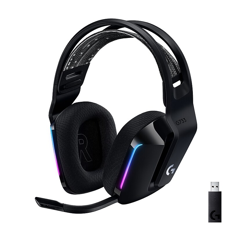 Logitech G Series G733 Wireless Over-the-Ear Gaming Headset, Black (981-000863) image 1