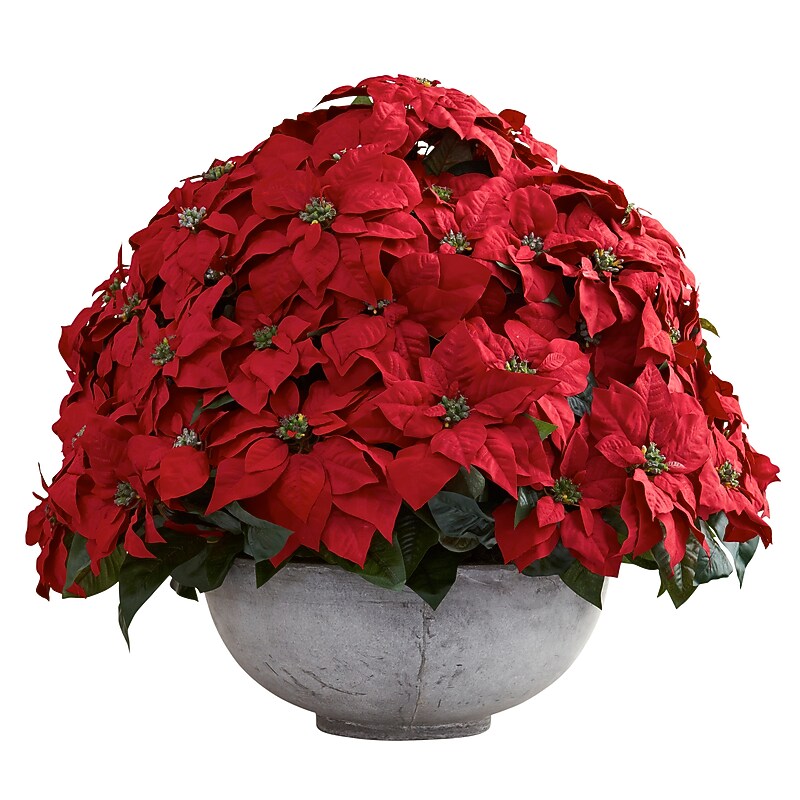 Nearly Natural Artificial Giant Poinsettia Arrangement (1345) image 1