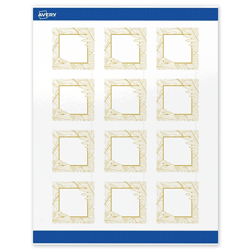 Avery Laser/Inkjet Square Multipurpose Labels, 2" x 2", White, 120/Pack (S00-EVT) image 1