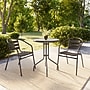 Flash Furniture Lila Glass Top Metal Table with 2 Stack Chairs, 23.75'' Round Bronze (TLH071RD017CBZ2)~#|#~F85B0250-B948-43C2-AE80192D0E5773F8_sc7