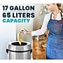 Alpine Industries Stainless Steel Compost and Trash Station with Open Lid, 17 Gallon, Silver, 2/Pack (ALP470-65L-CO-T)~#|#~F85DA7E1-BA47-4298-9DDB0EEE448F80D4_sc7