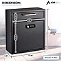 AdirOffice Medium Wall Mounted Drop Box Mailbox, Black (631-05-BLK-KC)~#|#~F85F33FE-6858-4AF4-96B94D259687AB61_sc7