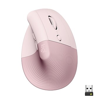 Logitech Lift Wireless Vertical Ergonomic USB Mouse, Rose (910-006472)